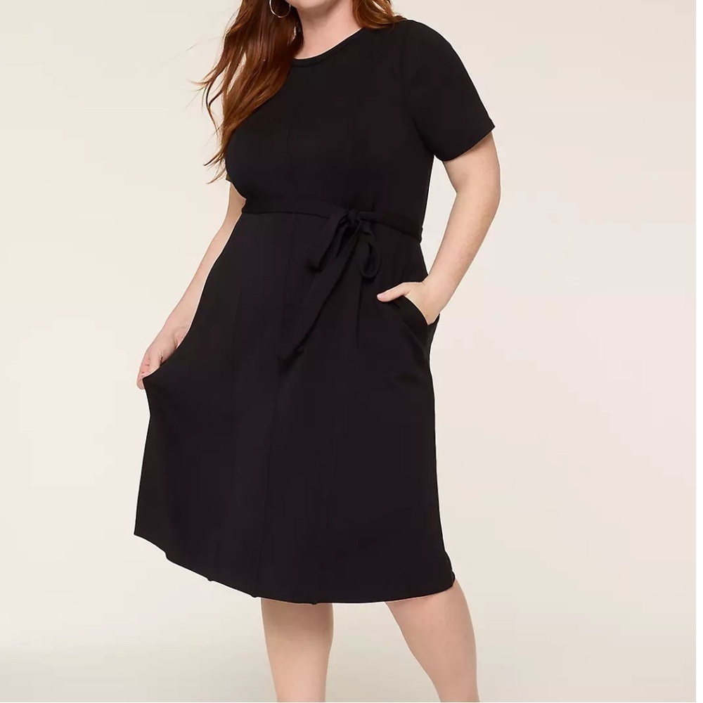 Lane Bryant Elegant Black Midi Dress